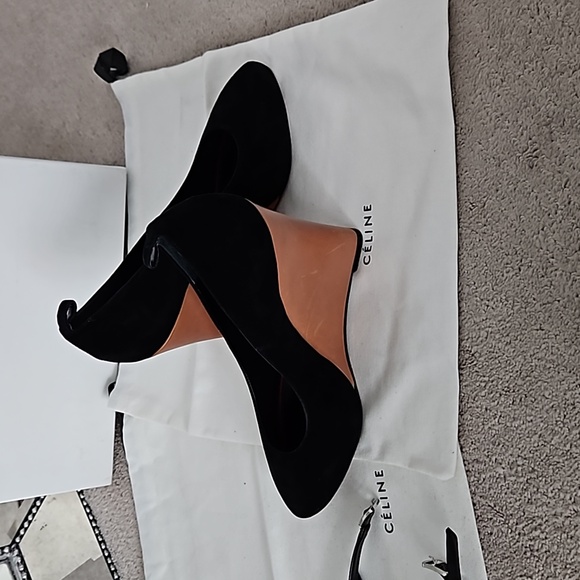 Celine Black Suede Wedges EXCELLENT CONDITION!!! - Picture 7 of 8